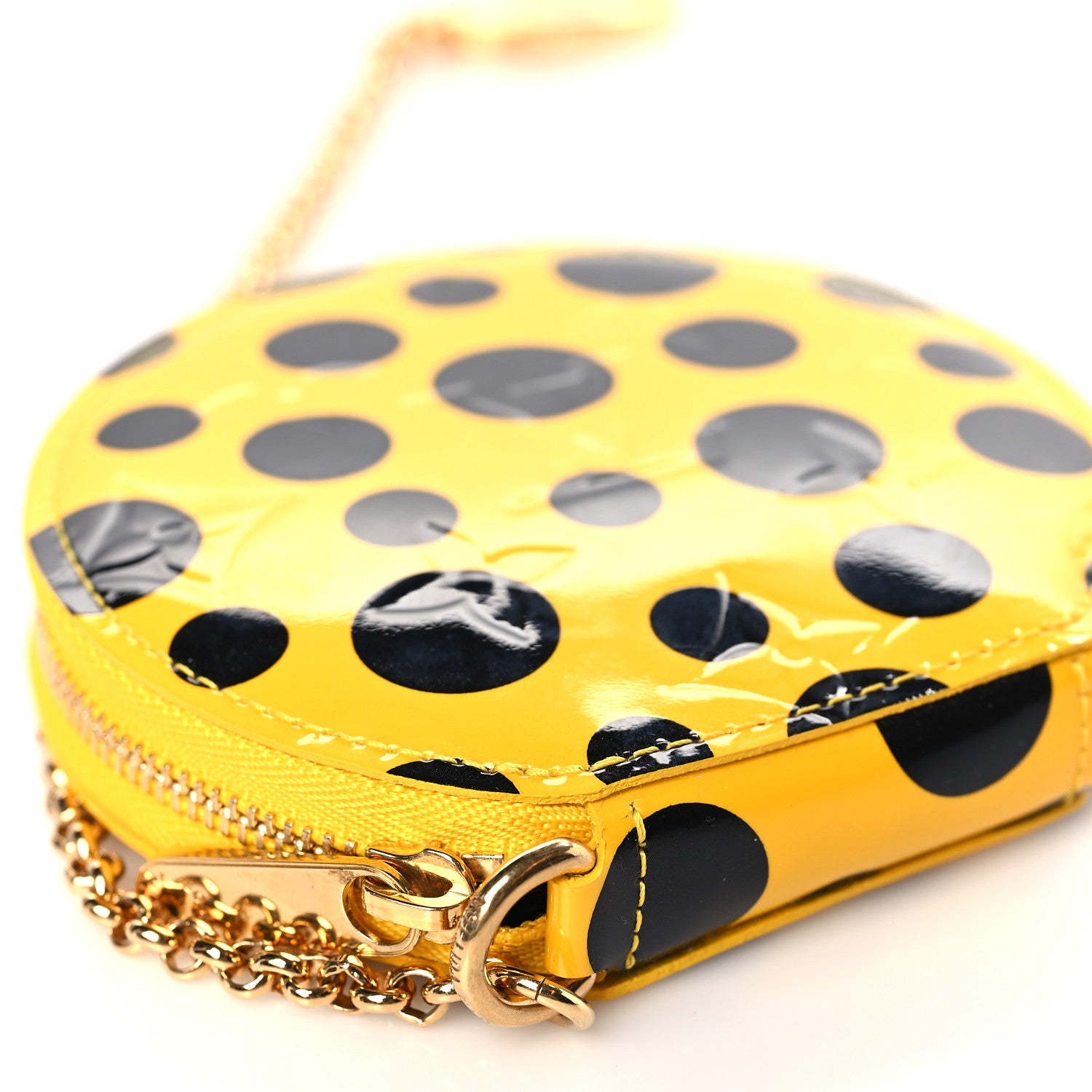 Louis Vuitton Vernis Kusama Infinity Dots Chapeau Coin Purse Yellow 7 of 8