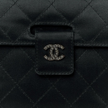 Chanel Satin Quilted Crystal CC Mini Square Flap Black 8 of 11