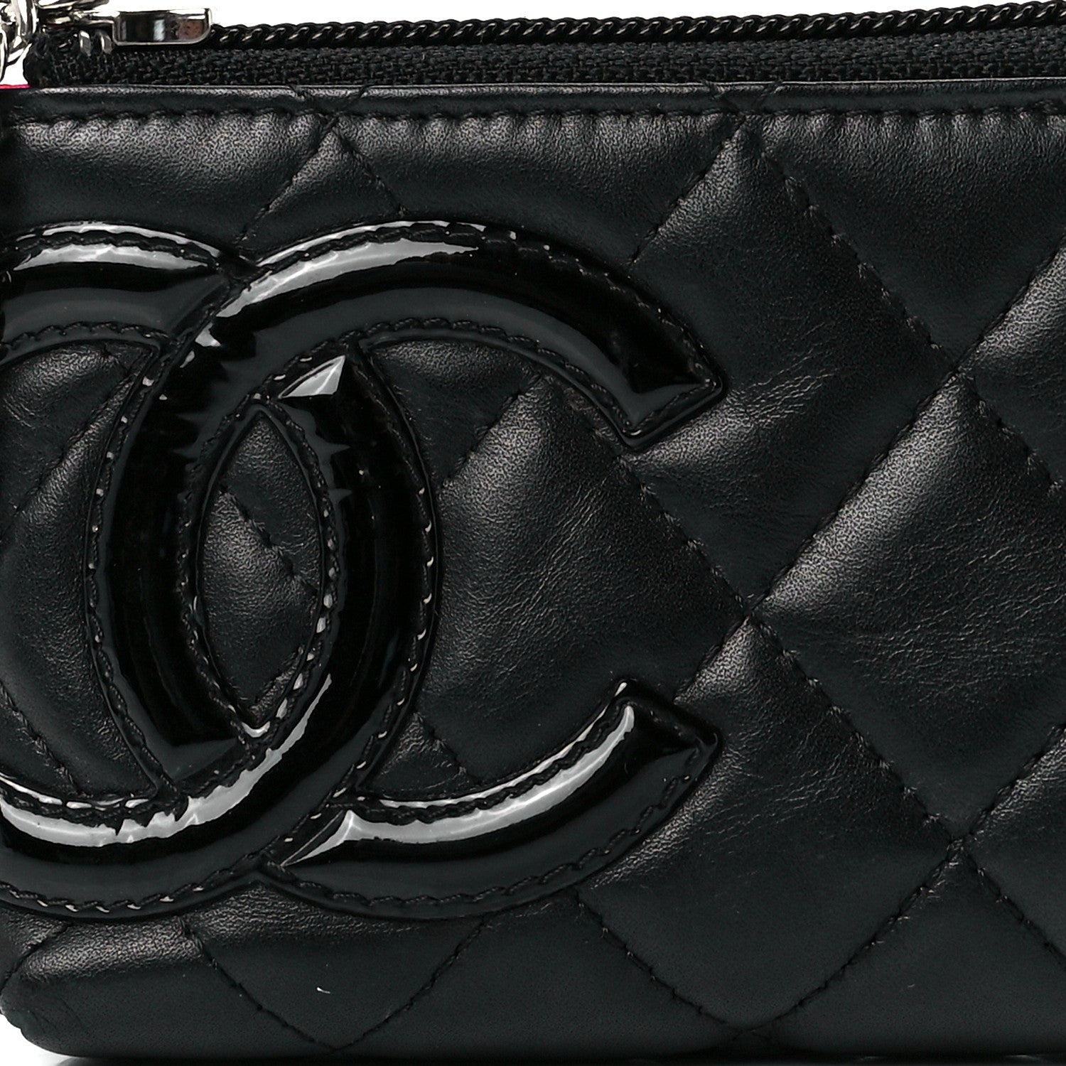 Chanel Calfskin Quilted Cambon Key Pouch Black 9 of 13