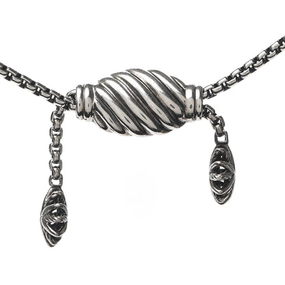 David Yurman Sterling Silver Diamond Starburst Y Necklace 4 of 5