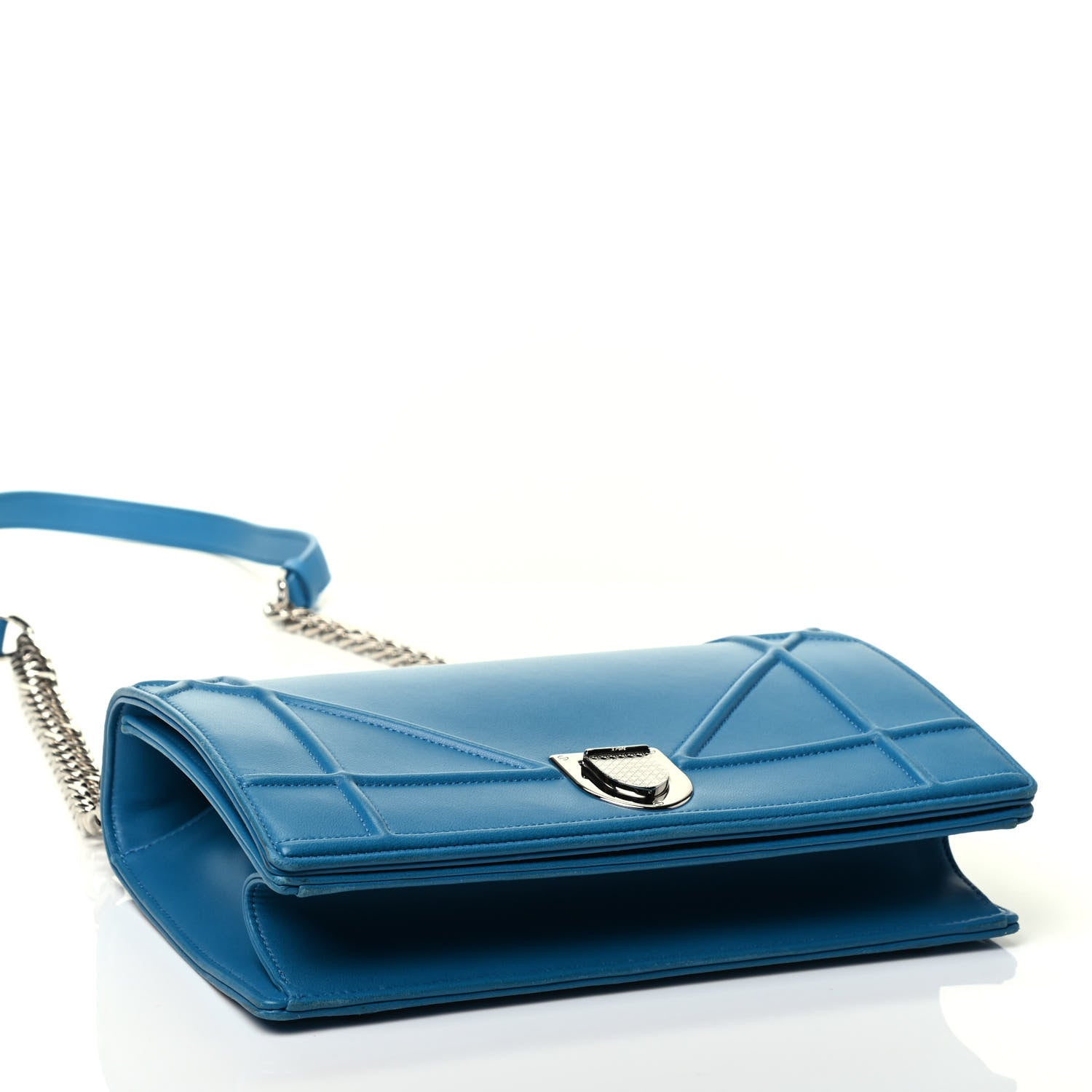 Christian Dior Grained Calfskin Medium Diorama Flap Bag Bleu De Minuit 3 of 4