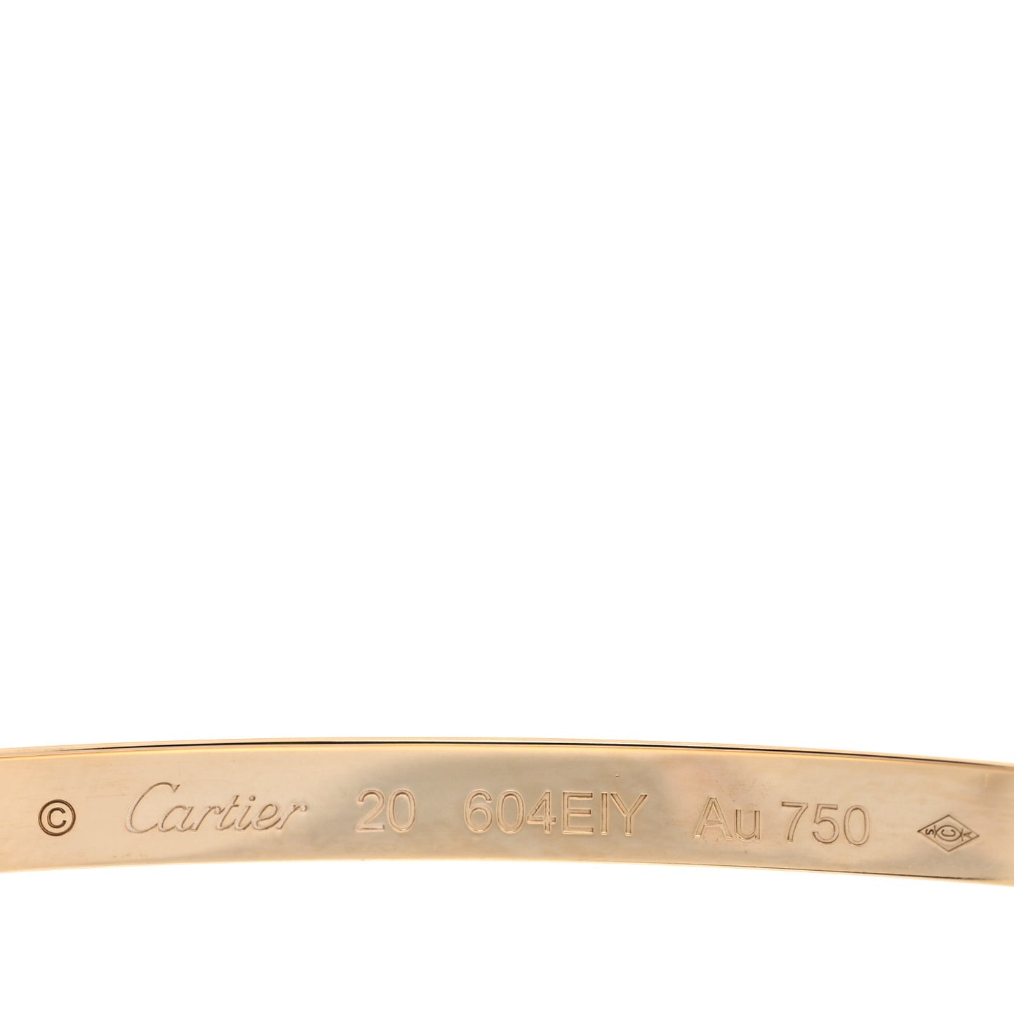 18K Yellow Gold Small LOVE Bracelet 20