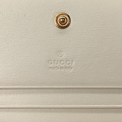 Gucci Boarded Plutone Calfskin Horsebit 1955 Card Case Wallet Mystic White 6 of 7
