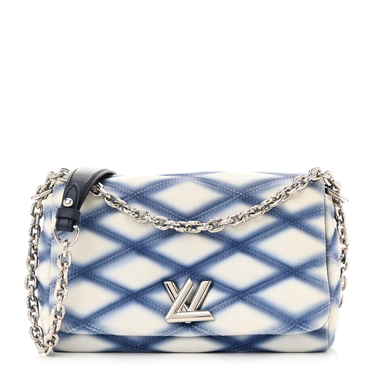 Lambskin Malletage Contraste GO-14 PM Blue