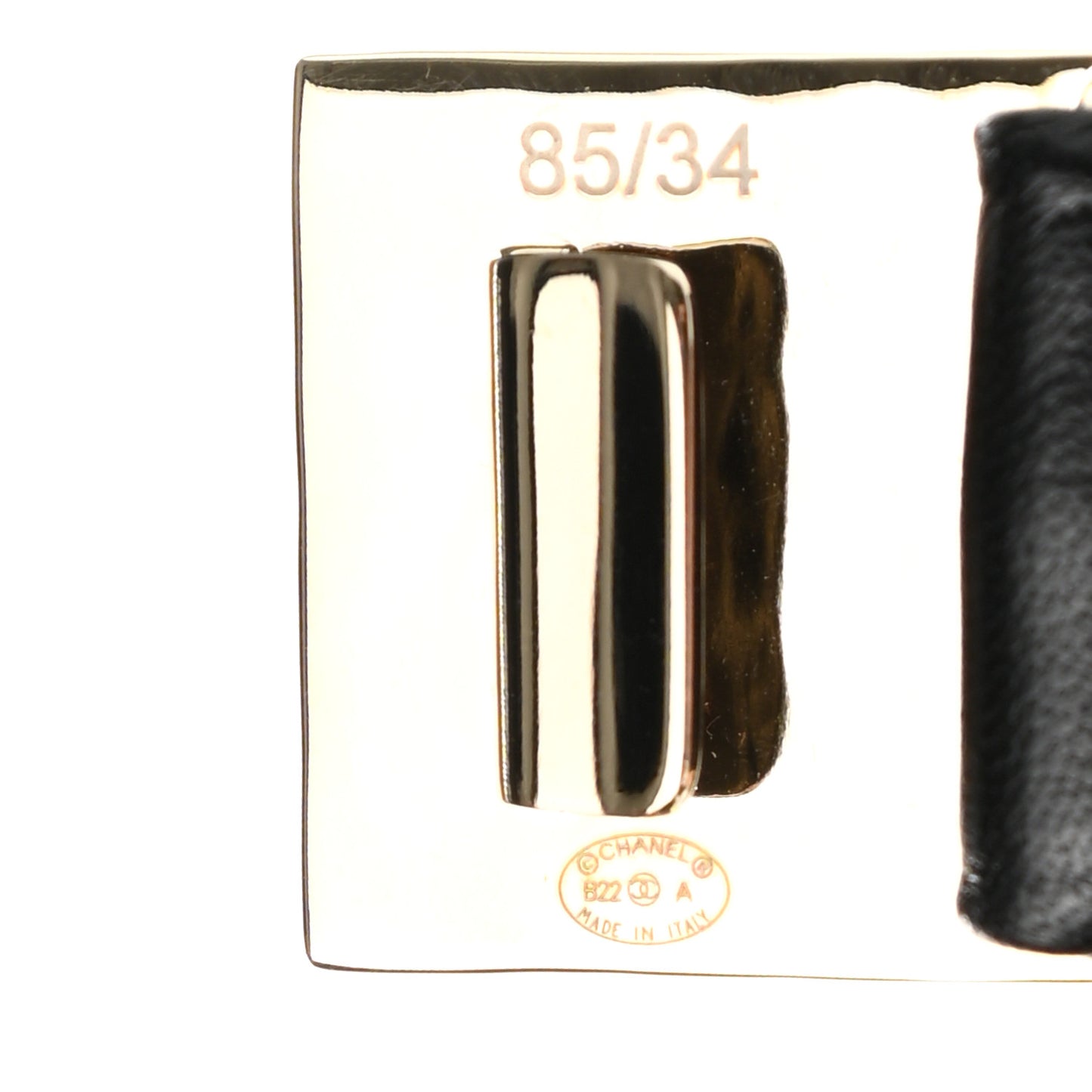 Lambskin Ruched CC Belt 85 34 Black