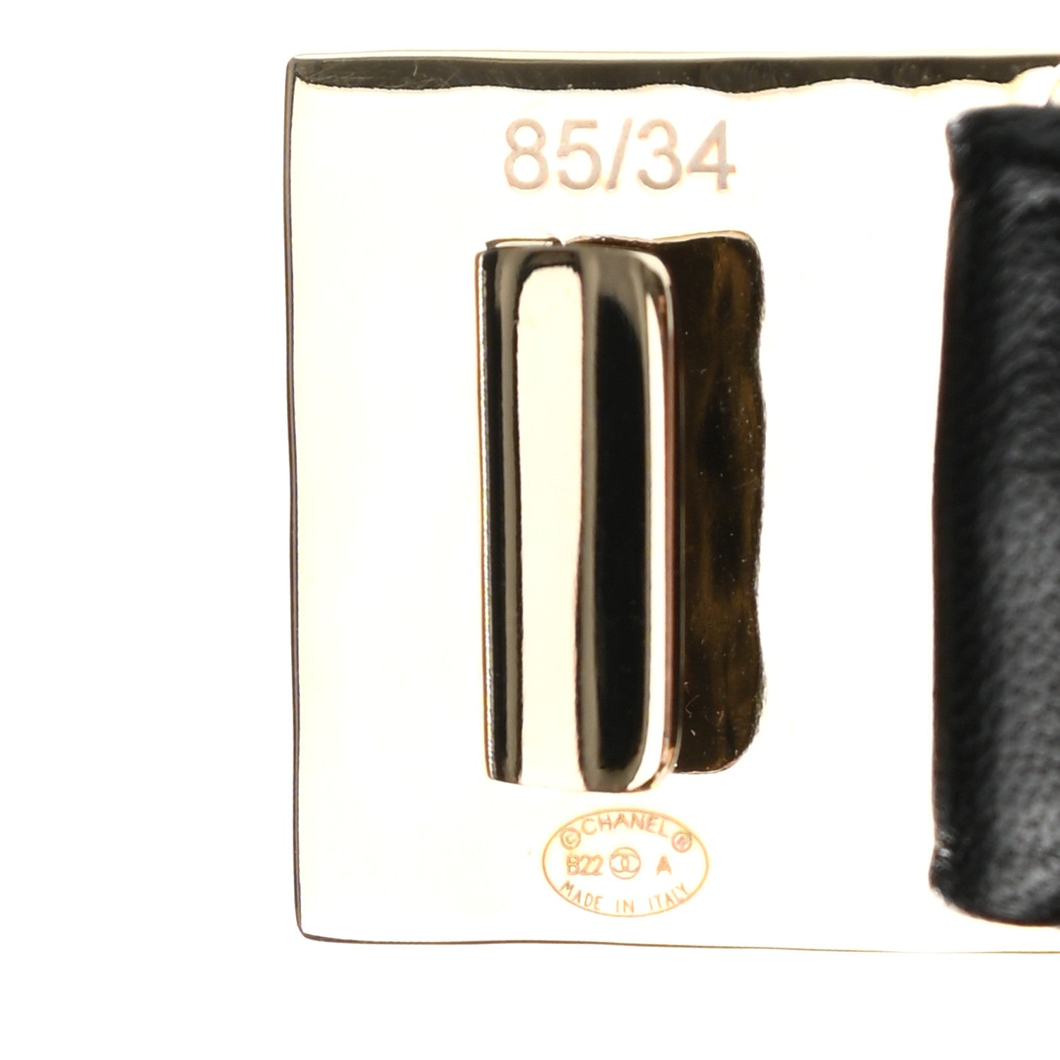 Chanel Lambskin Ruched CC Belt 85 34 Black 3 of 4