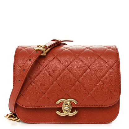 Chanel Caviar Mini Messenger Bag Brown 1 of 10