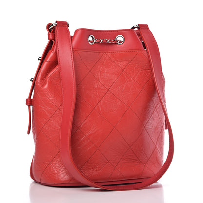 Chanel Aged Calfskin Quilted Medium CC Chain Bucket Drawstring Bag 3 of 10