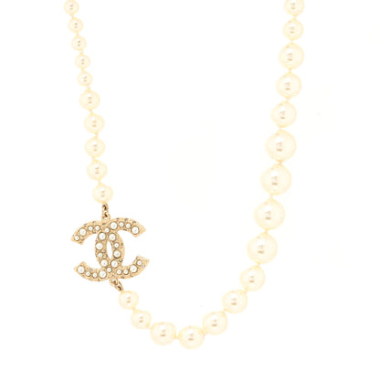Chanel Pearl CC 100th Anniversary Necklace Light Gold 1 of 3