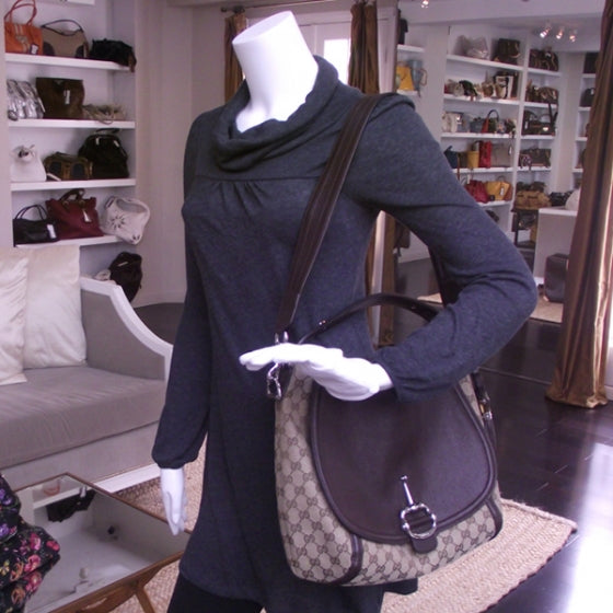 Monogram Techno Horsebit Large Flap Bag