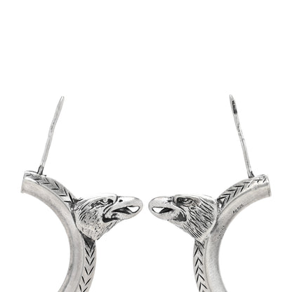 Gucci Sterling Silver Anger Forest Eagle Hoop Earrings 3 of 5