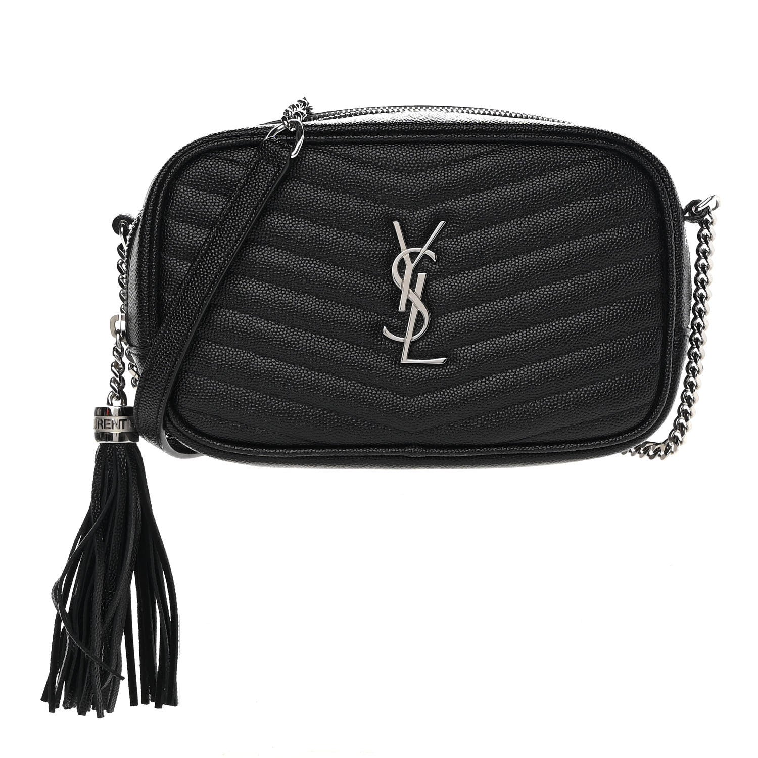 Saint Laurent Grain De Poudre Matelasse Monogram Mini Lou Camera Bag Black 1 of 11