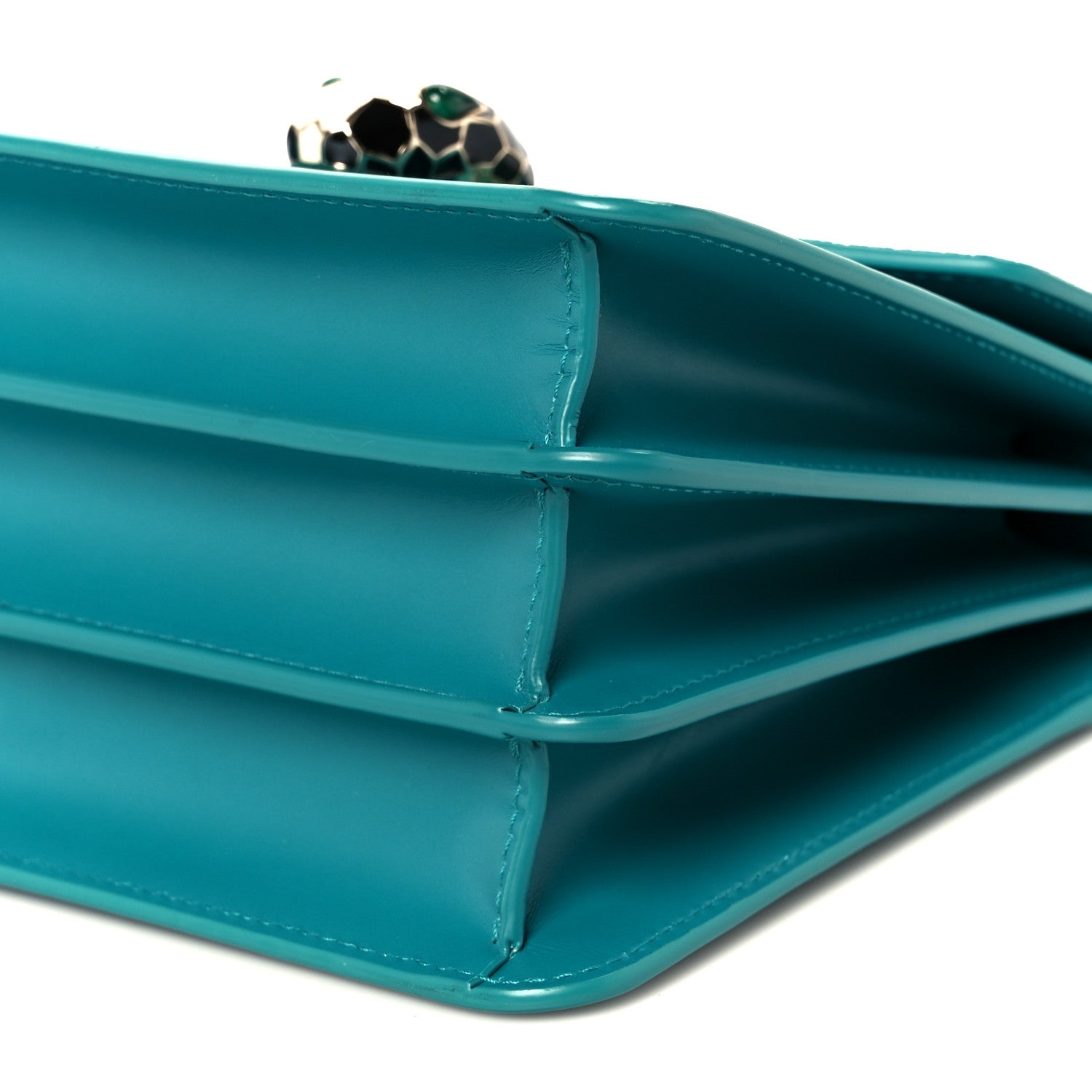 Bulgari Calfskin Galuchat Serpenti Forever Crossbody Turquoise