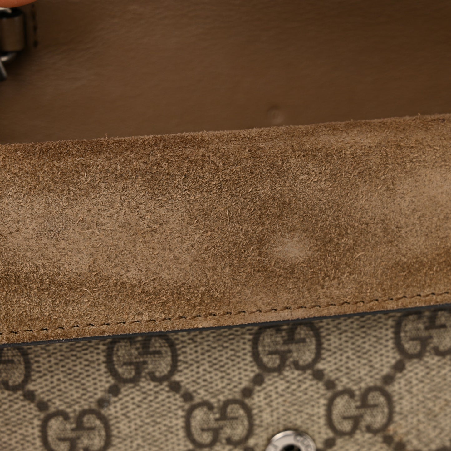 GG Supreme Monogram Super Mini Dionysus Shoulder Bag Taupe