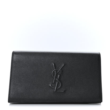 Saint Laurent Calfskin Monogram Large Belle De Jour Clutch Black 1 of 9