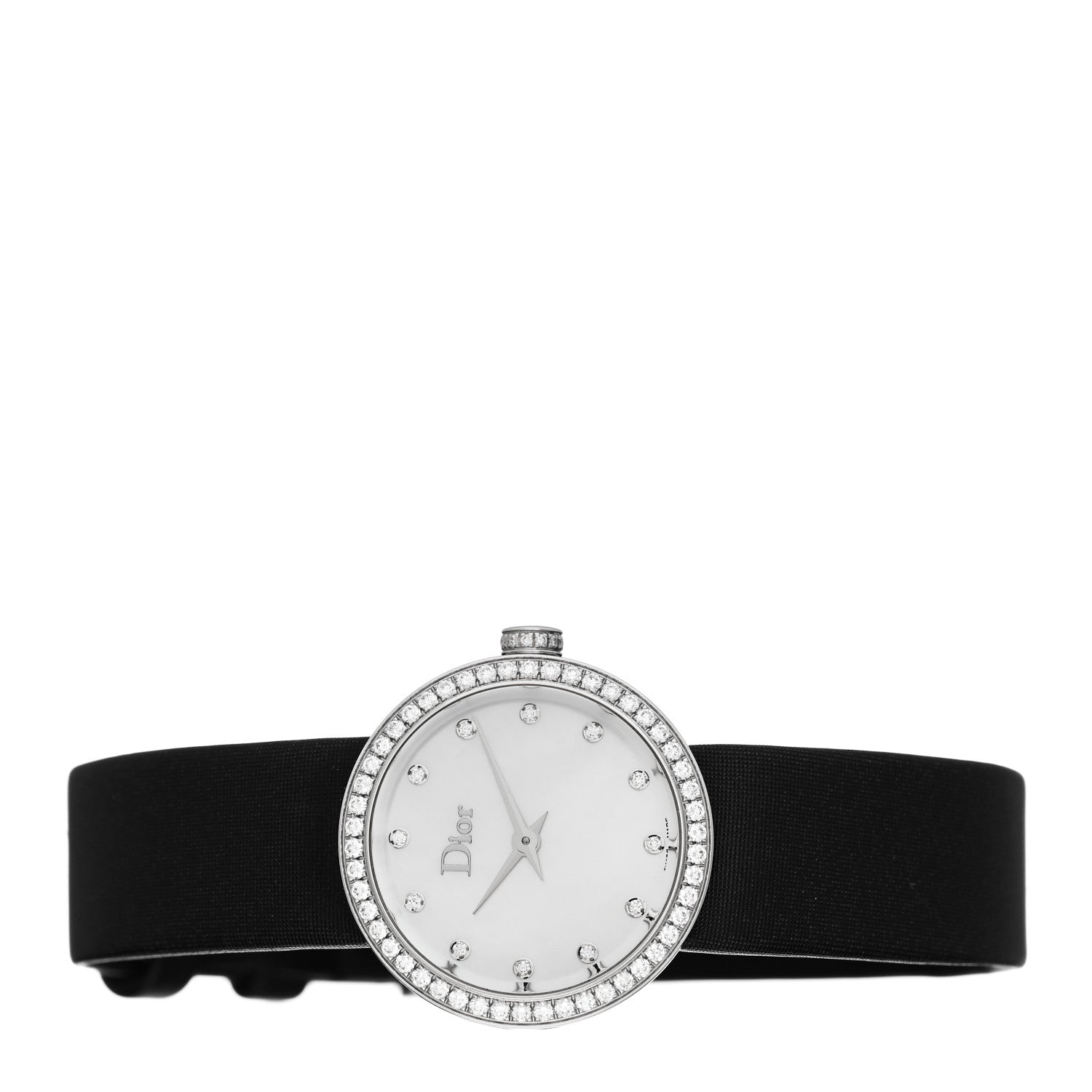 Christian Dior Stainless Steel Satin Diamond Bezel Mother of Pearl 25mm La D De Dior Quartz Watch 2 of 4