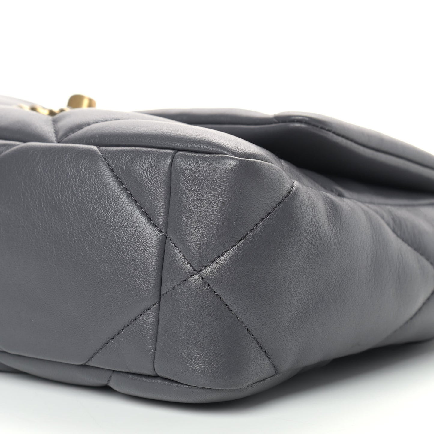 Lambskin Quilted Medium Chanel 19 Flap Dark Grey
