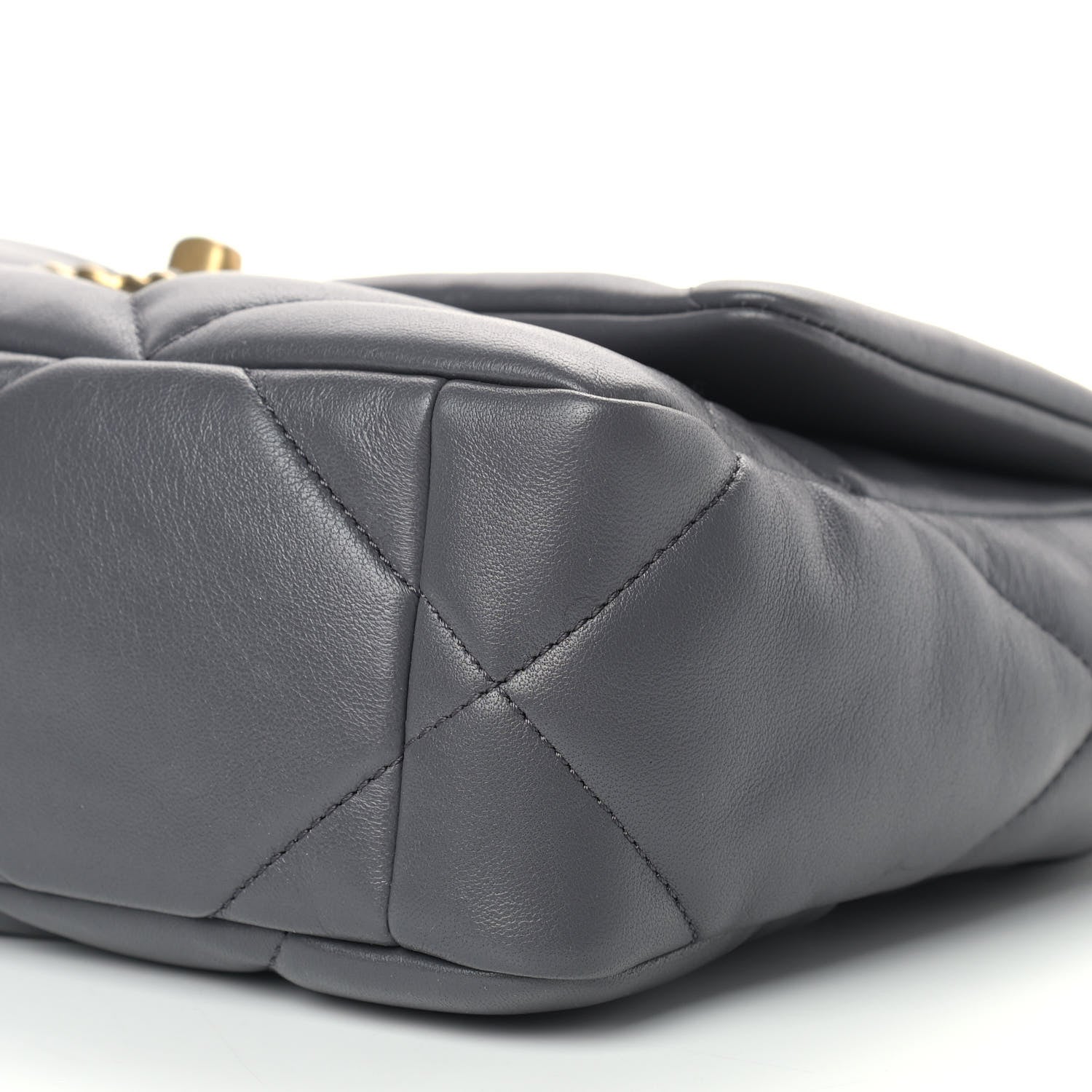 Chanel Lambskin Quilted Medium Chanel 19 Flap Dark Grey 9 of 9