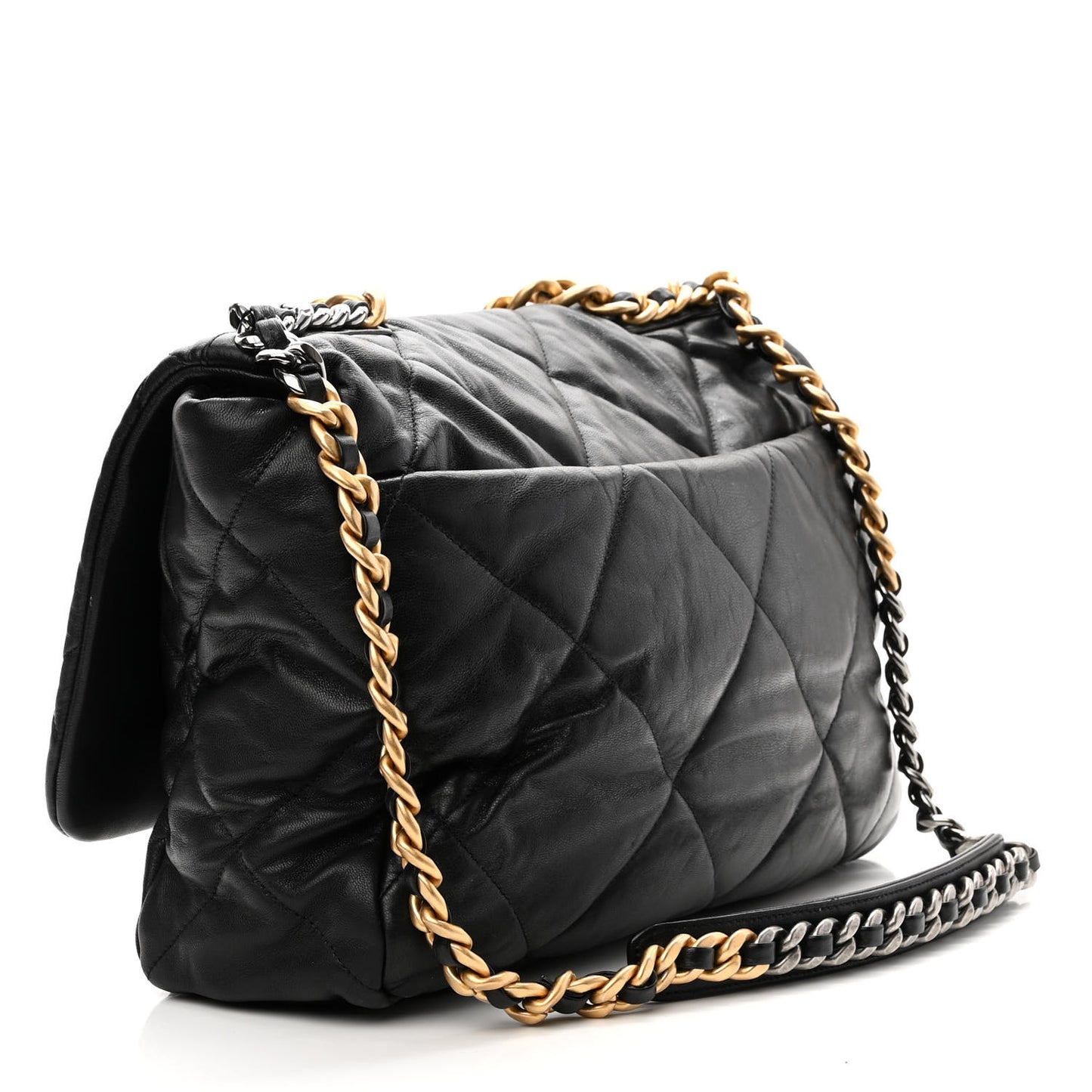 Lambskin Quilted Maxi Chanel 19 Flap Black