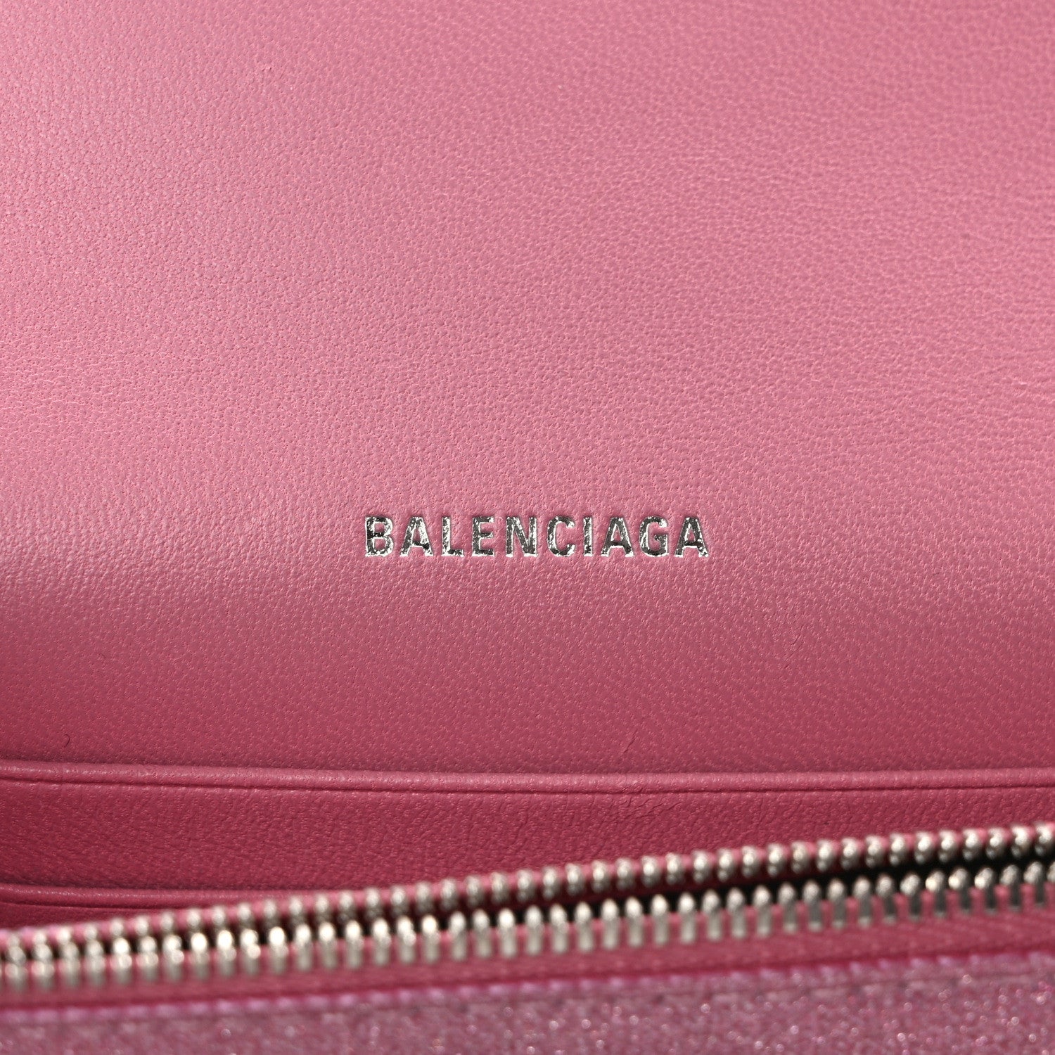 Balenciaga Sparkling Fabric XS Hourglass Wallet On Chain Sweet Pink 6 of 8