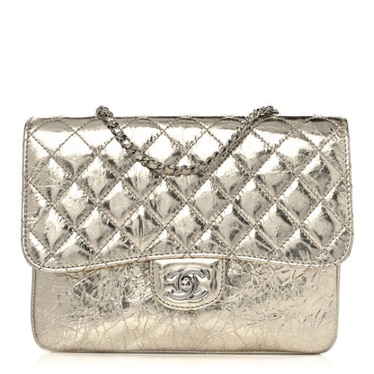 Chanel Metallic Crackled Calfskin Medium Clam's Pocket Flap Gold 1 of 11