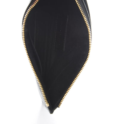 Saint Laurent Grain De Poudre Chevron Monogram Bill Pouch Black 5 of 9