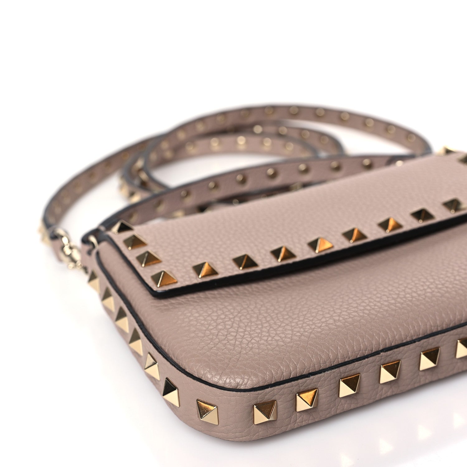 Valentino Garavani Grainy Calfskin Rockstud Crossbody Pouch Poudre 7 of 9