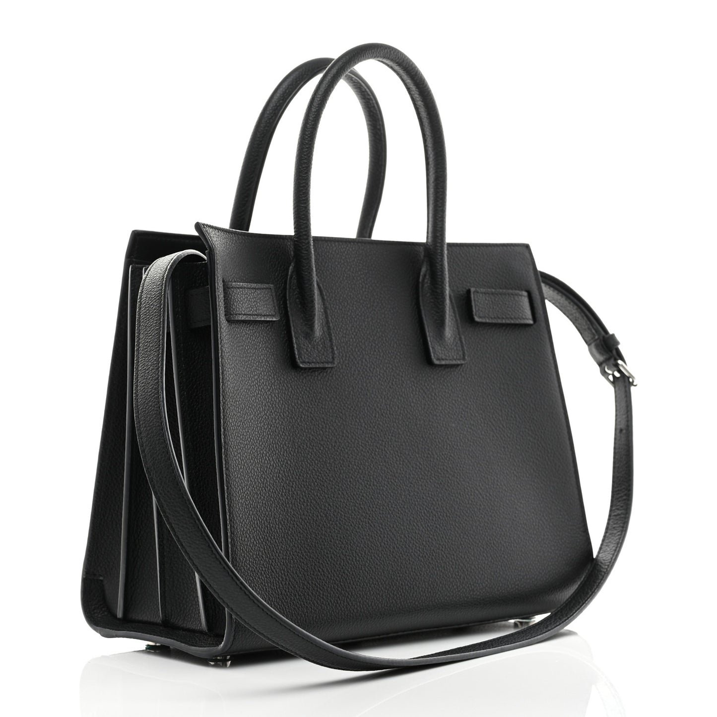 Grained Calfskin Baby Sac De Jour Black