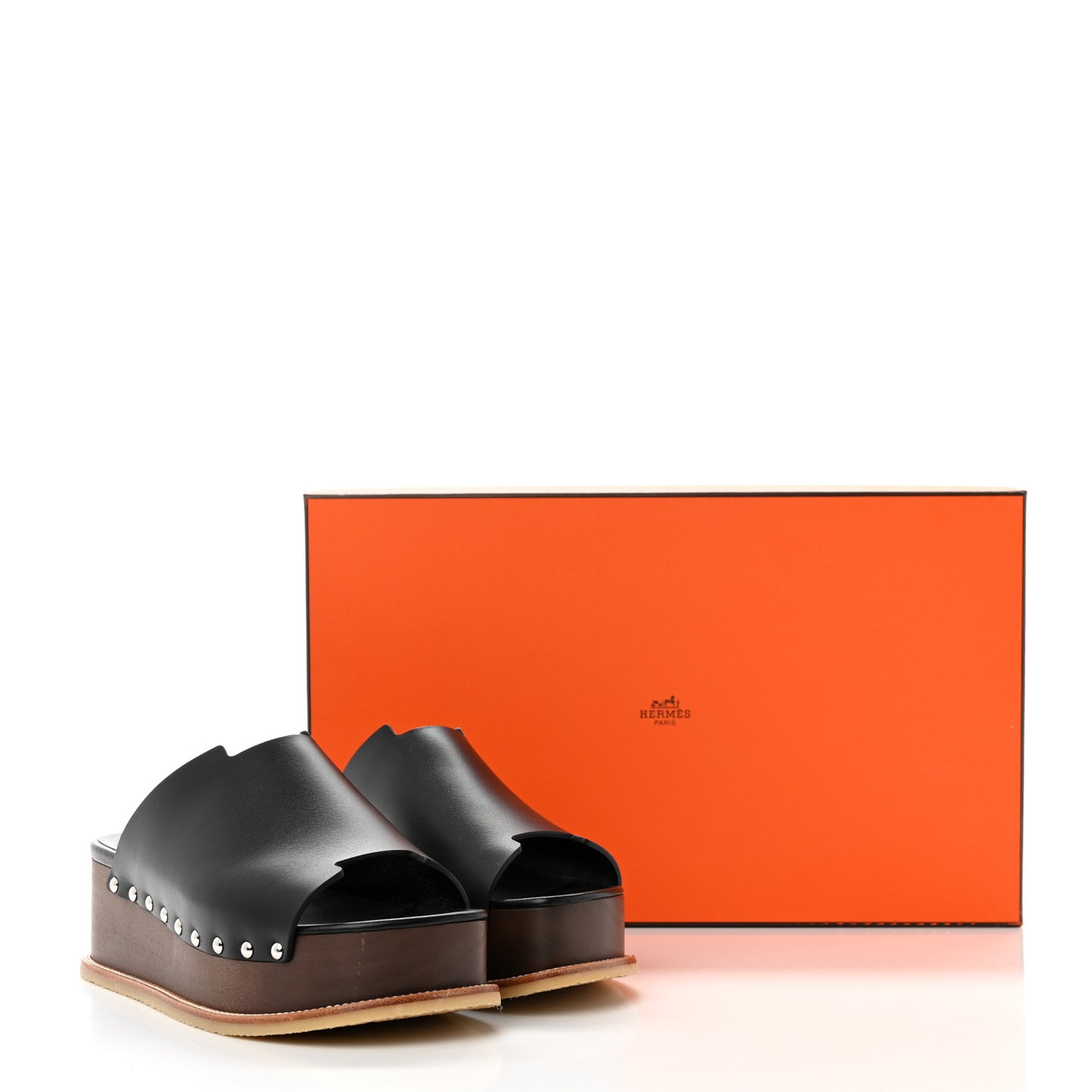 Calfskin Ellipse Sandals 35 Black
