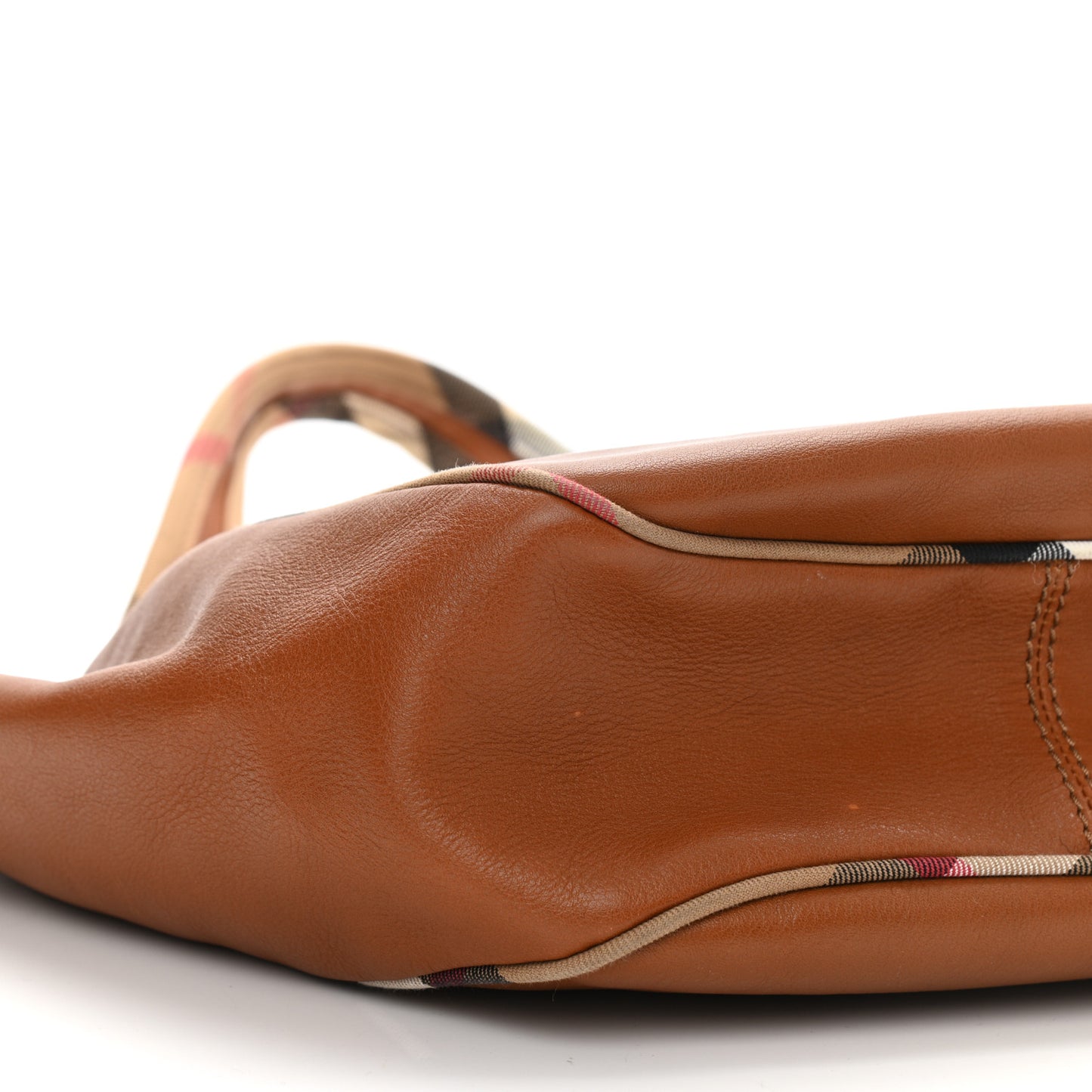 Calfskin Check Trim Hobo Brown