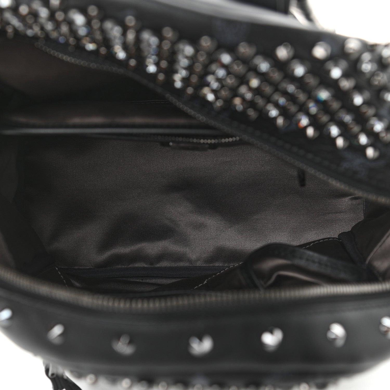MCM Visetos Swarovski Studded Small Diamond Backpack Black 5 of 10