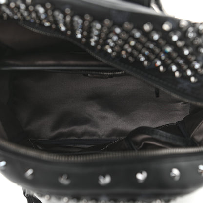 MCM Visetos Swarovski Studded Small Diamond Backpack Black 5 of 10
