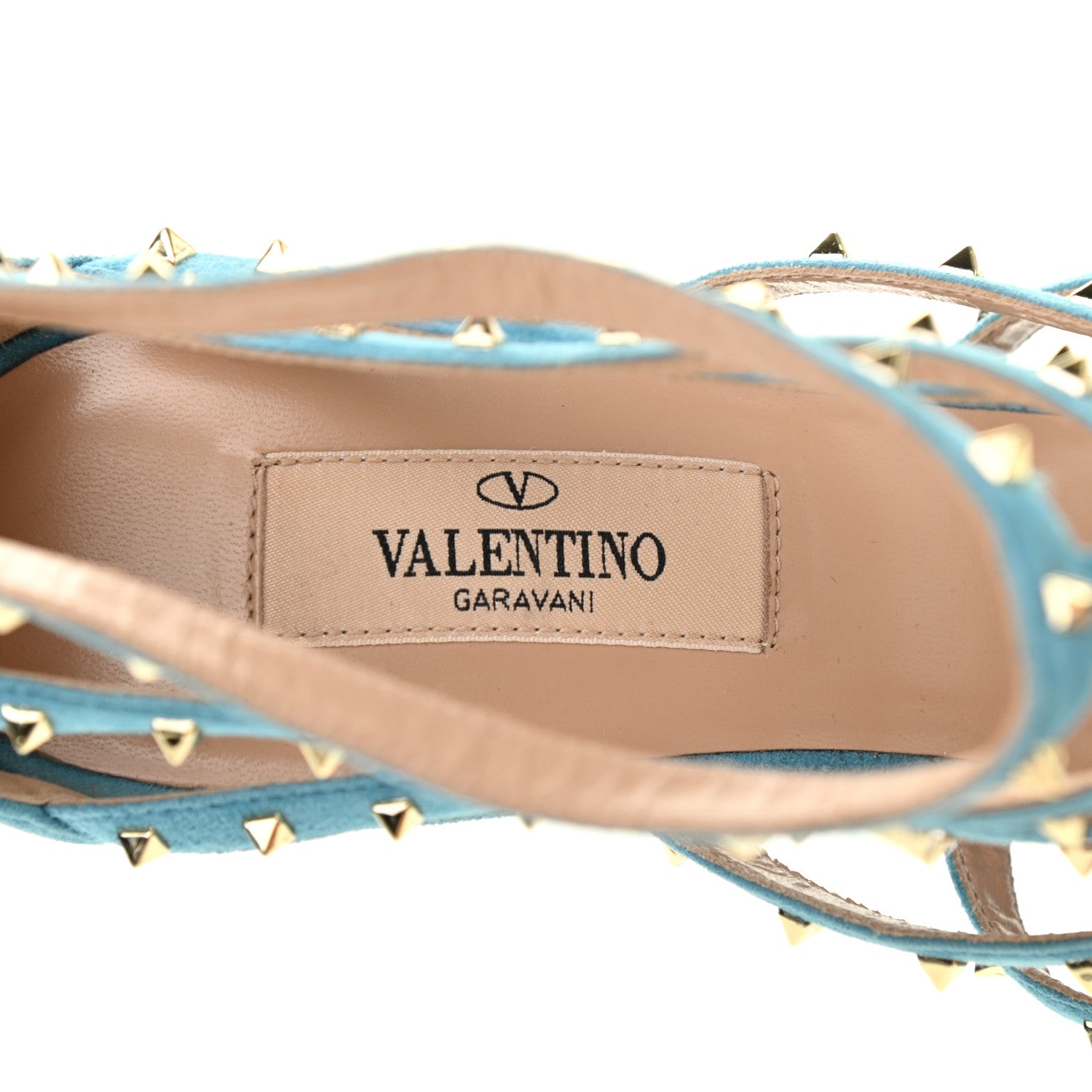 Valentino Garavani Suede Lovestud Caged 90mm Sandals 39 Cerulean 7 of 7