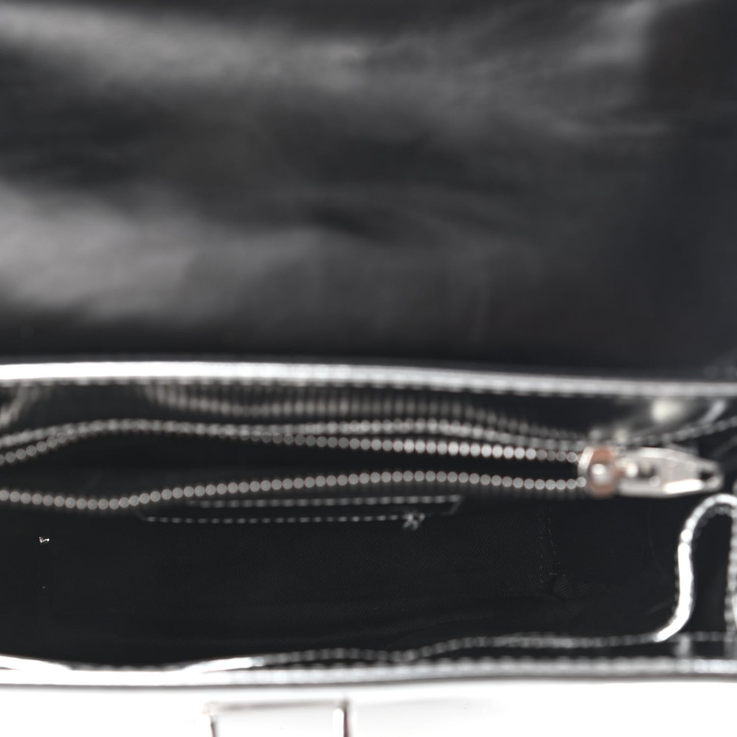 Metallic Calfskin Rabbit Fur Devere Top Handle Bag Silver