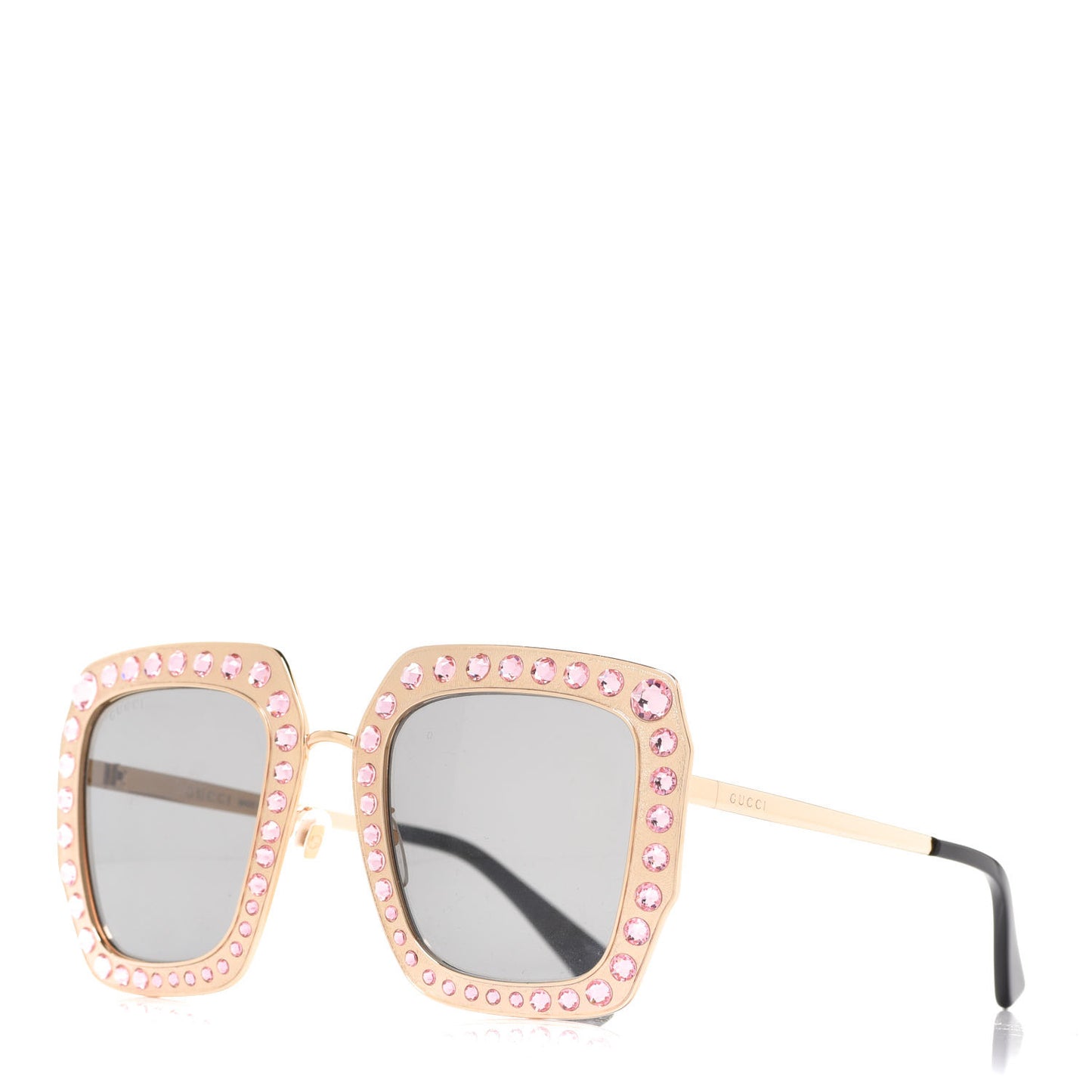 Metal Acetate Crystal Oversize GG0115S Sunglasses Rose Gold