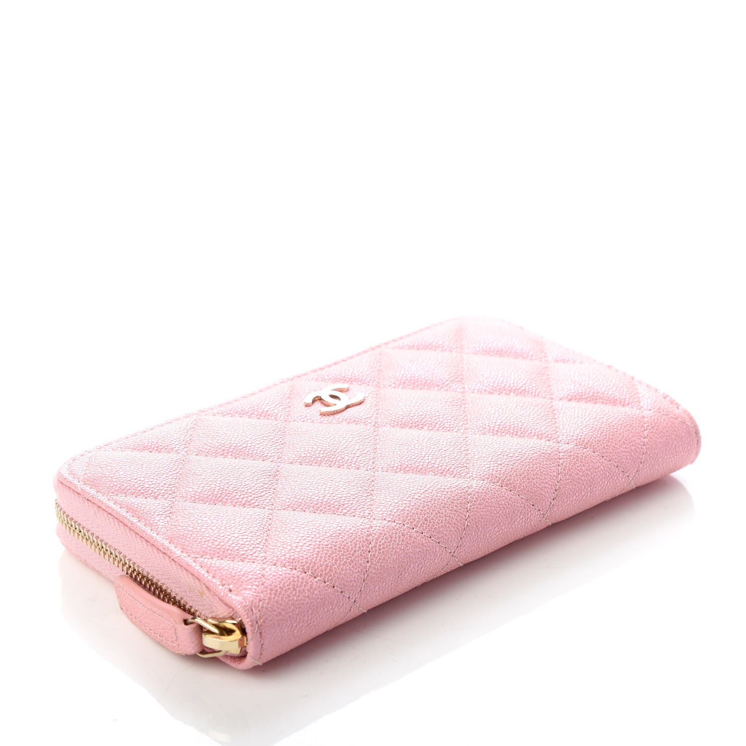 Chanel Iridescent Caviar Quilted Medium Zip Around Wallet Pink 4 of 9