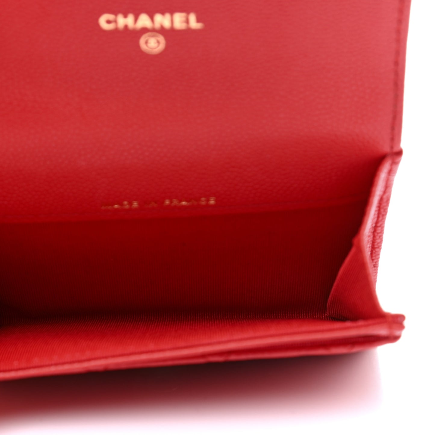 Caviar Quilted Flap Card Holder Wallet Red
