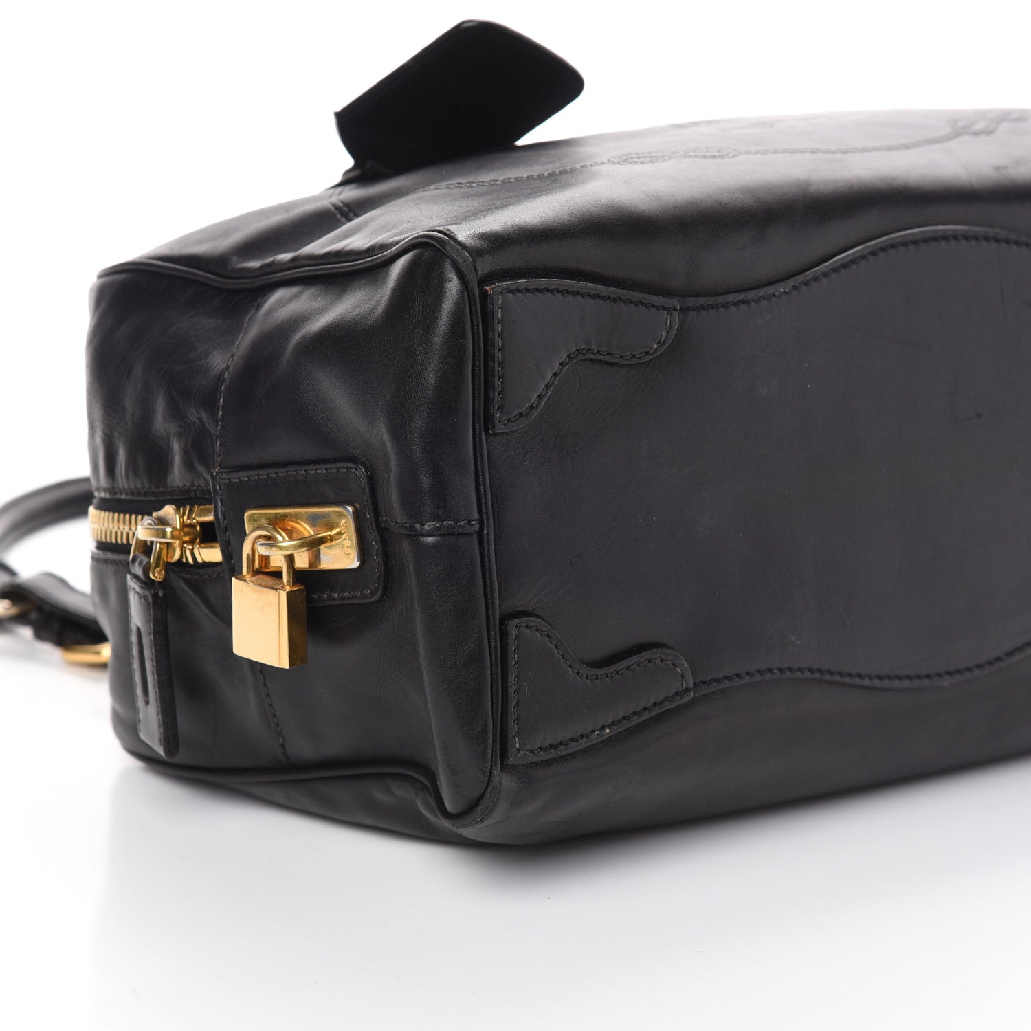Prada Box Embossed Logo Bowler Black 8 of 9