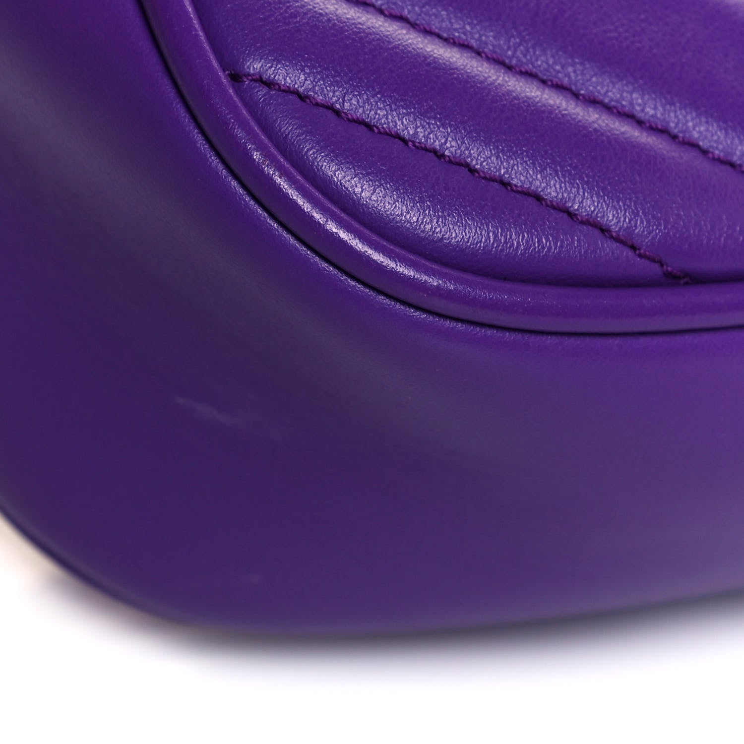 Gucci Calfskin Matelasse Small GG Marmont Chain Shoulder Bag Shine Purple 10 of 14