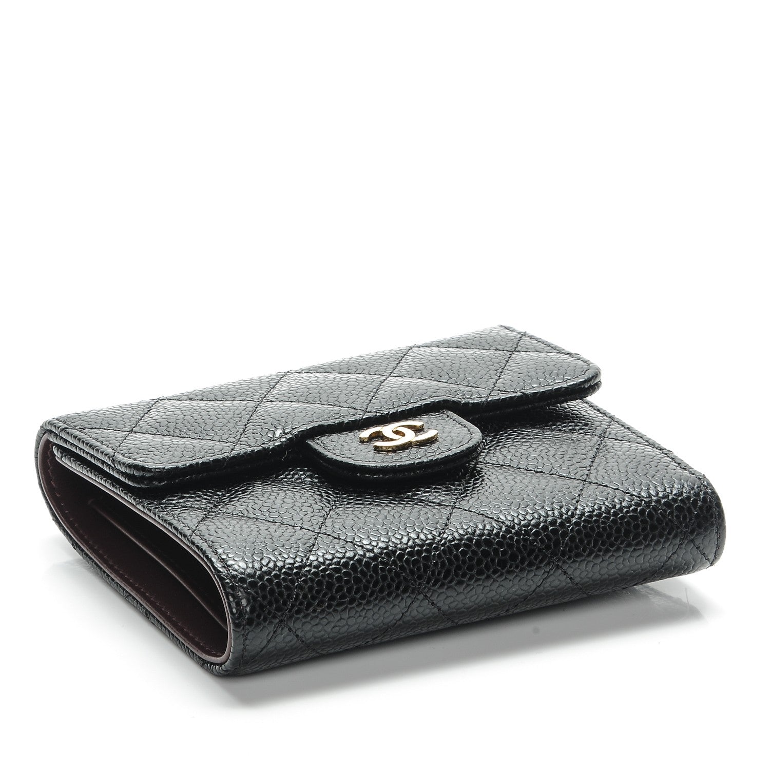 Chanel Caviar Quilted Compact Flap Wallet Black 4 of 8