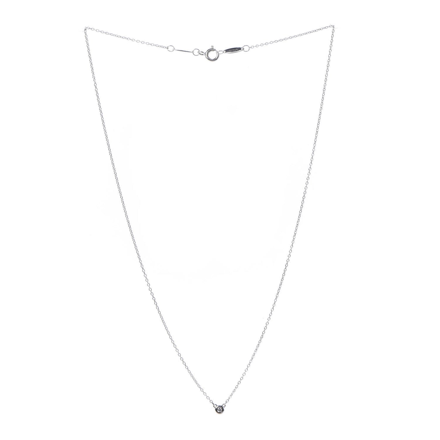 Sterling Silver Diamond .03ct Elsa Peretti Diamonds by the Yard Pendant Necklace