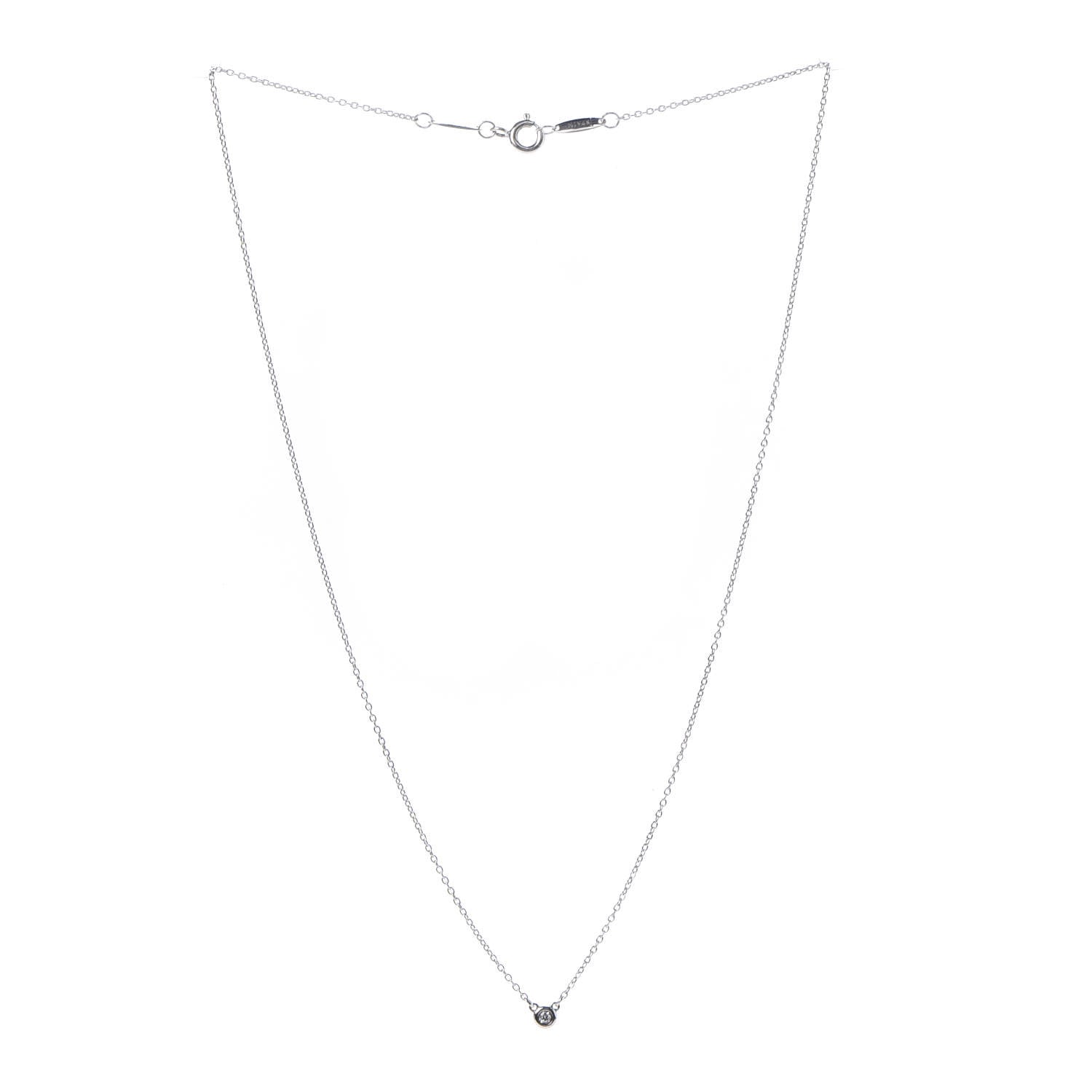Tiffany Sterling Silver Diamond .03ct Elsa Peretti Diamonds by the Yard Pendant Necklace 3 of 7
