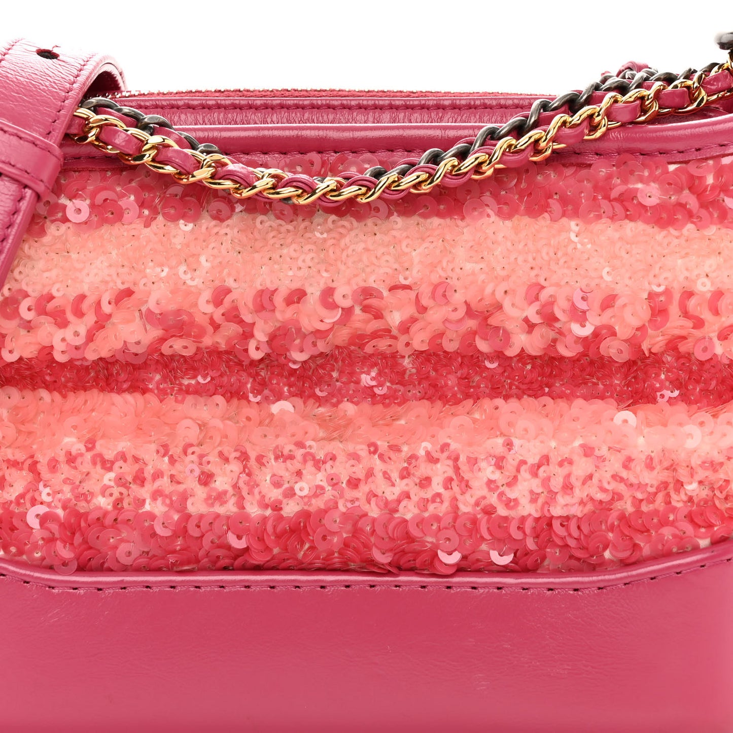 Sequin Calfskin Small Gabrielle Hobo Pink