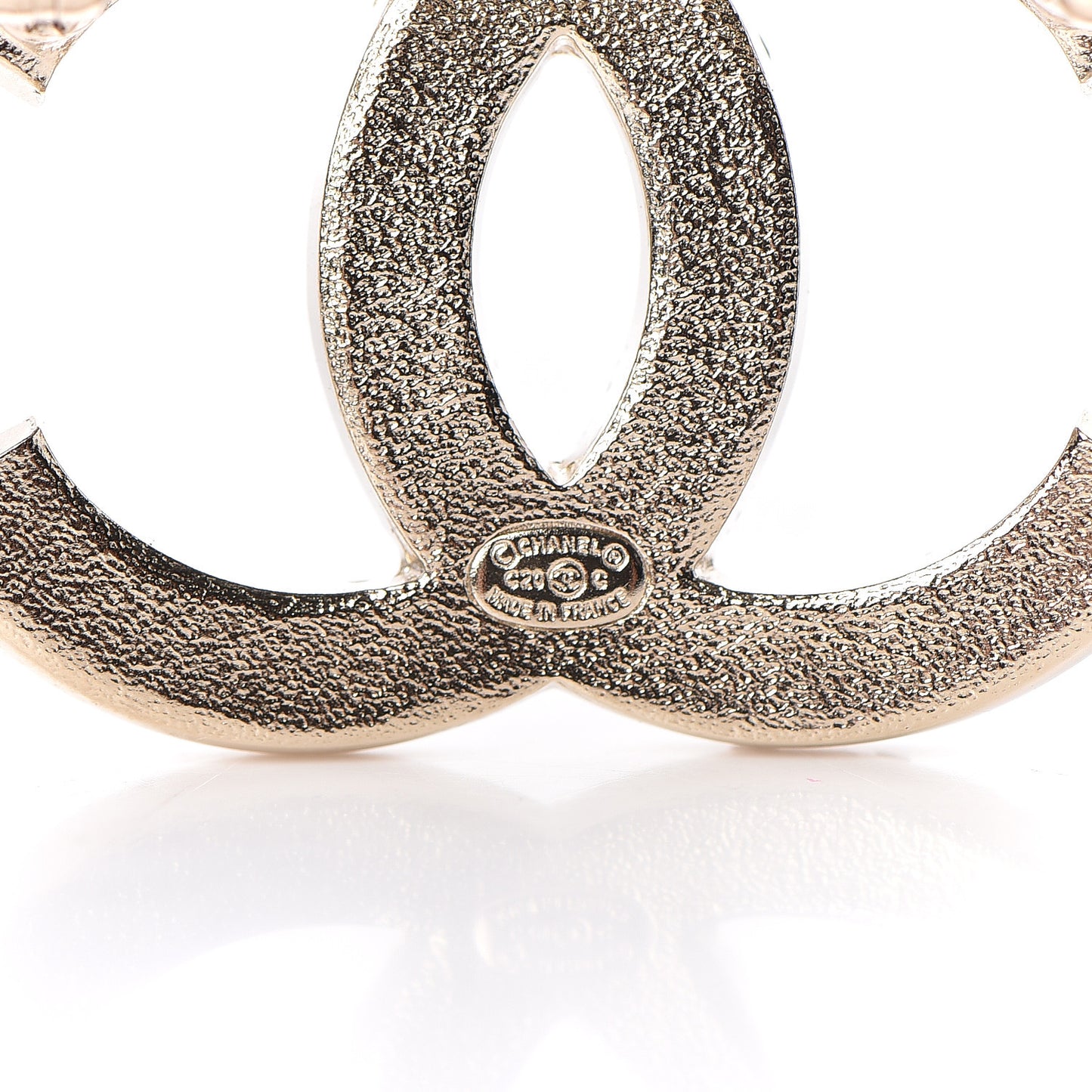 Crystal CC Brooch Light Gold