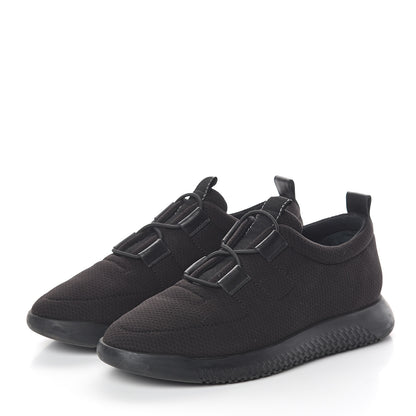 Hermes Mesh Technical Canvas Womens Team Sneakers 42.5 Black 3 of 7