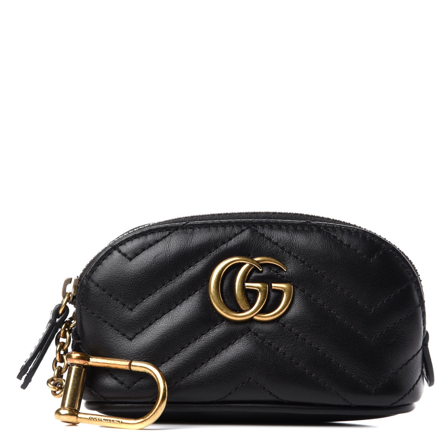 Calfskin Matelasse GG Marmont Key Pouch Black