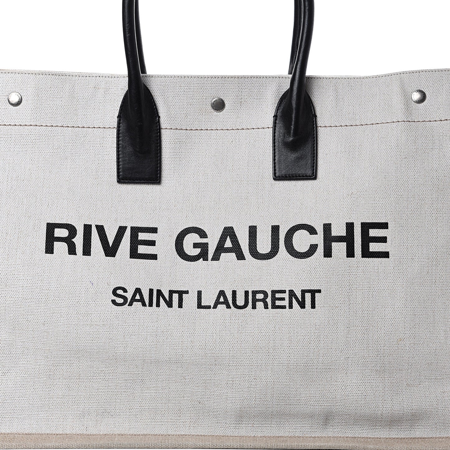 Linen Calfskin Rive Gauche Tote Optic White