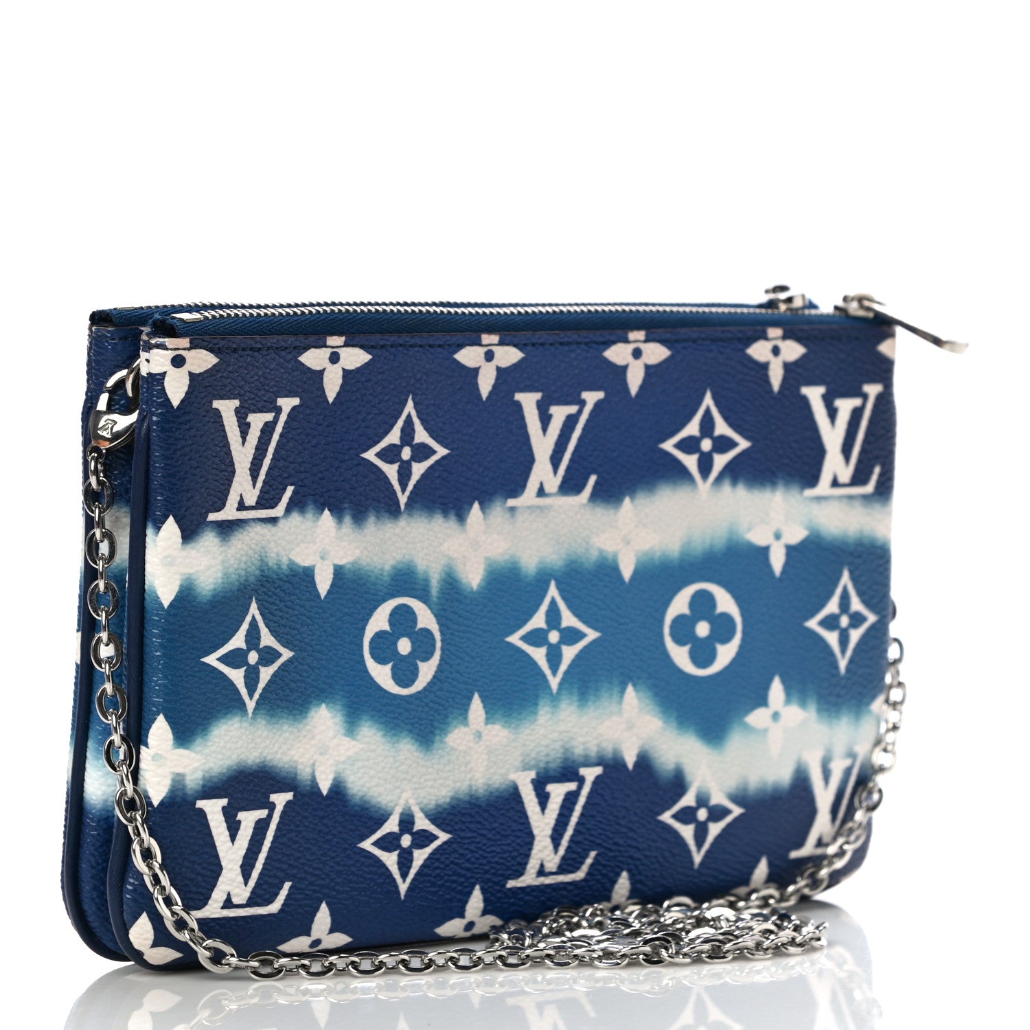 Louis Vuitton Monogram Giant Escale Double Zip Pochette Blue 3 of 12