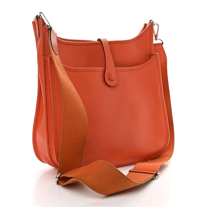 Hermes Taurillon Clemence Evelyne III PM Orange 3 of 16