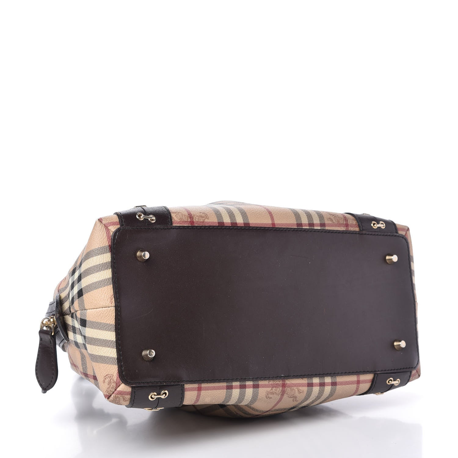 Burberry Haymarket Check Metal Stitch Thornley Satchel Chocolate 4 of 9